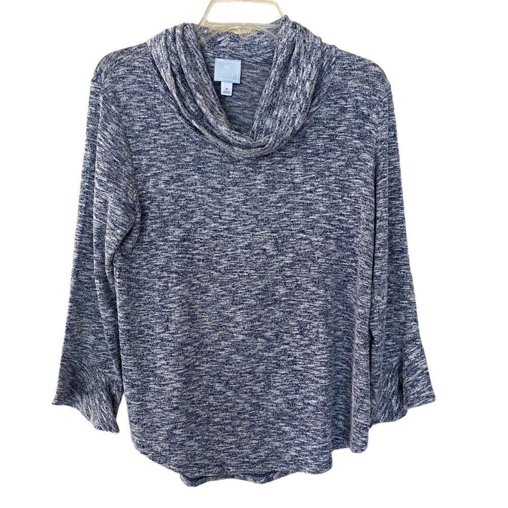 DB Sunday Blue and White 3/4 Length Sleeve Blouse